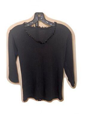 Black Ruffled Dressy Top